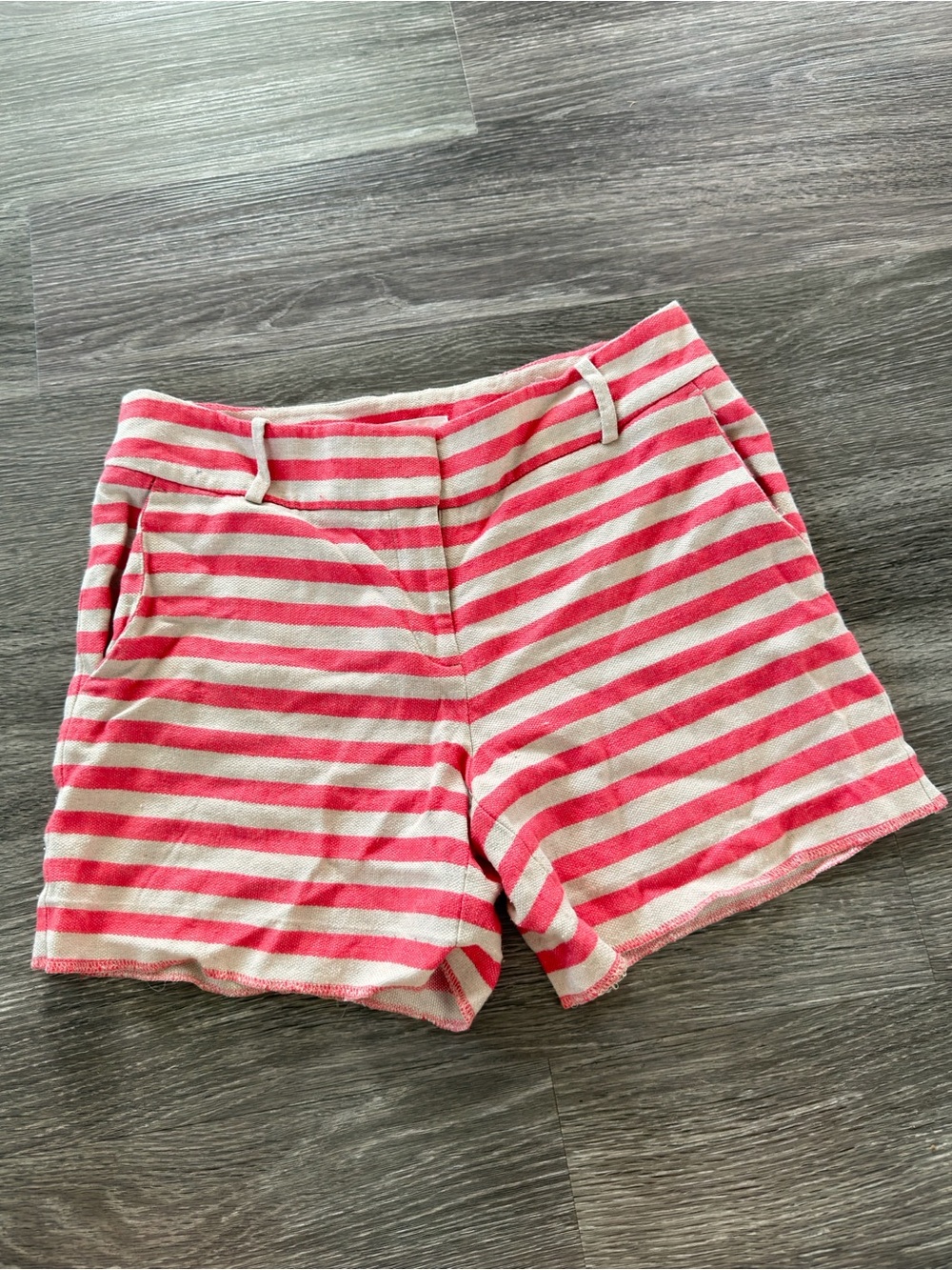 LOFT Pink and Cream Striped Women's Shorts